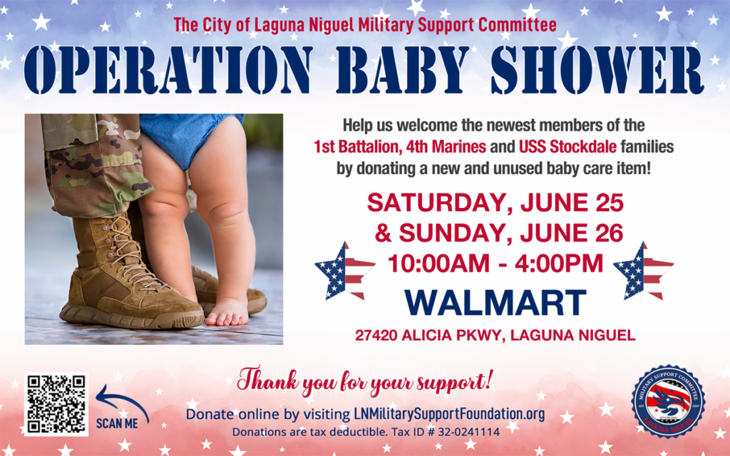 Help us welcome the newest members of the 1st Battalion, 4th Marines and USS Stockdale families by donating a new and unused baby care item! 